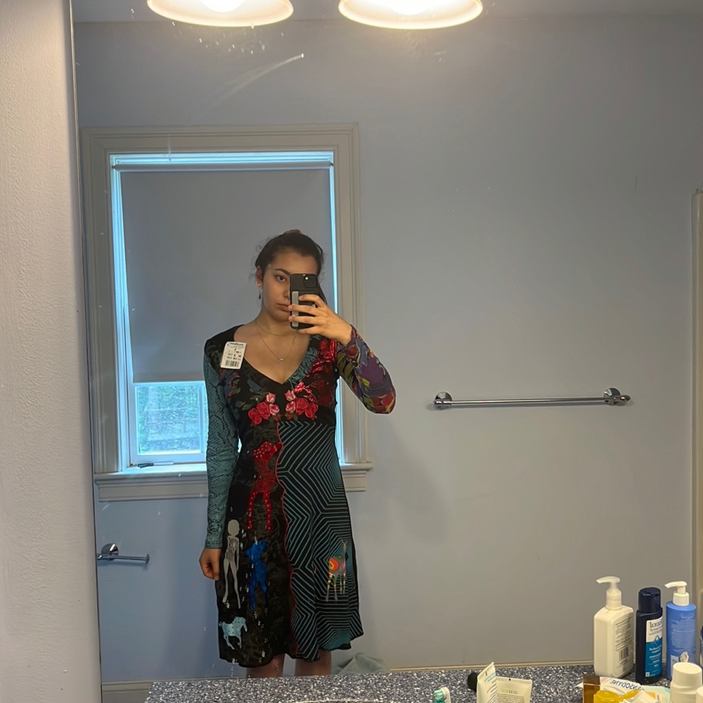 100% cotton midi long sleeve y2k dress